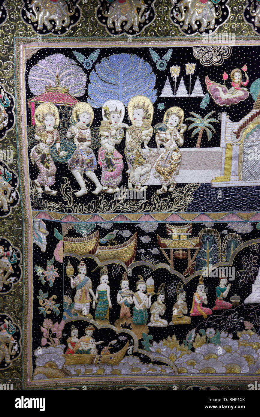 Myanmar Burma Mandalay kalaga tapestry handicraft Stock Photo Alamy