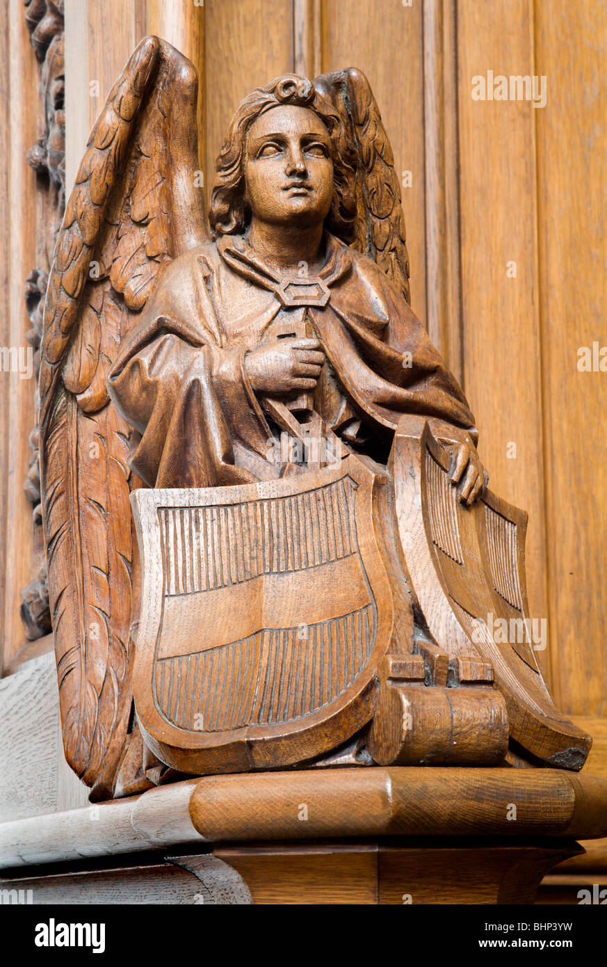 Angel - carving from st. Elizabeth church in Vienna Stock Photo