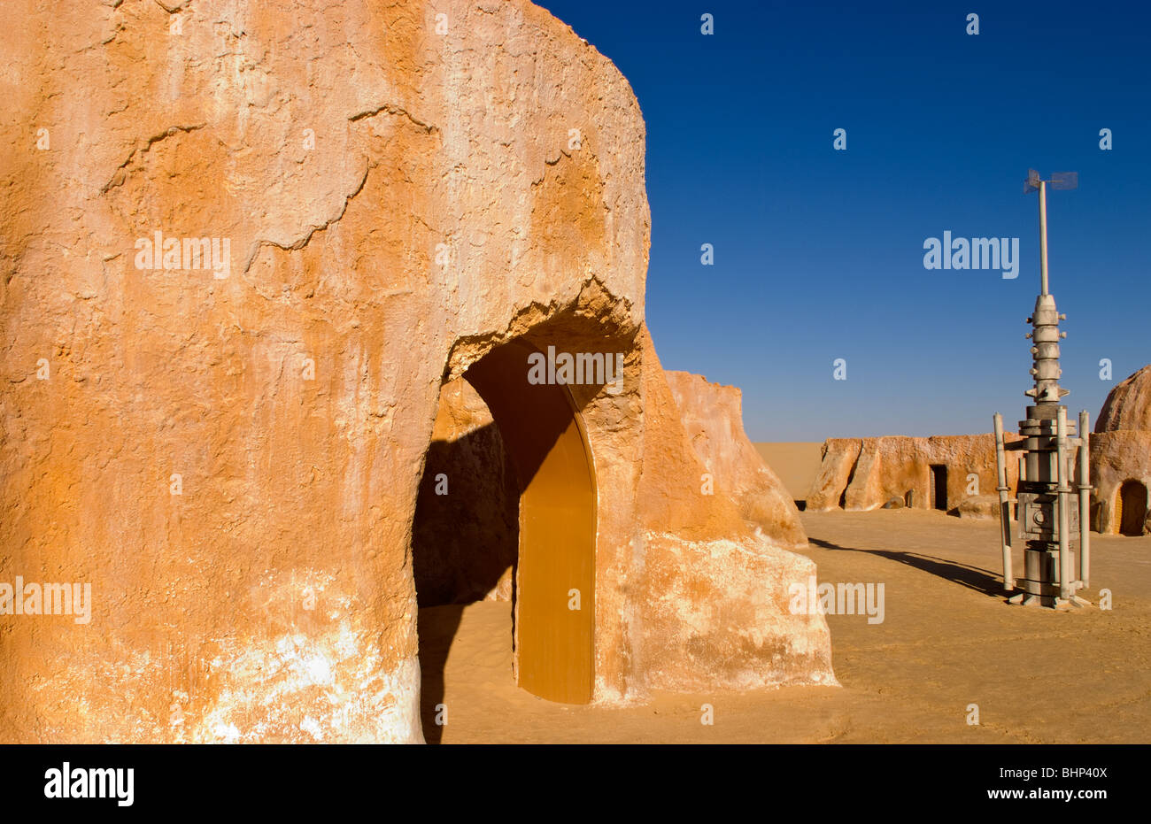 Famous movie set of Star Wars movies in Sahara Desert near Tozeur Tunisia Africa Stock Photo