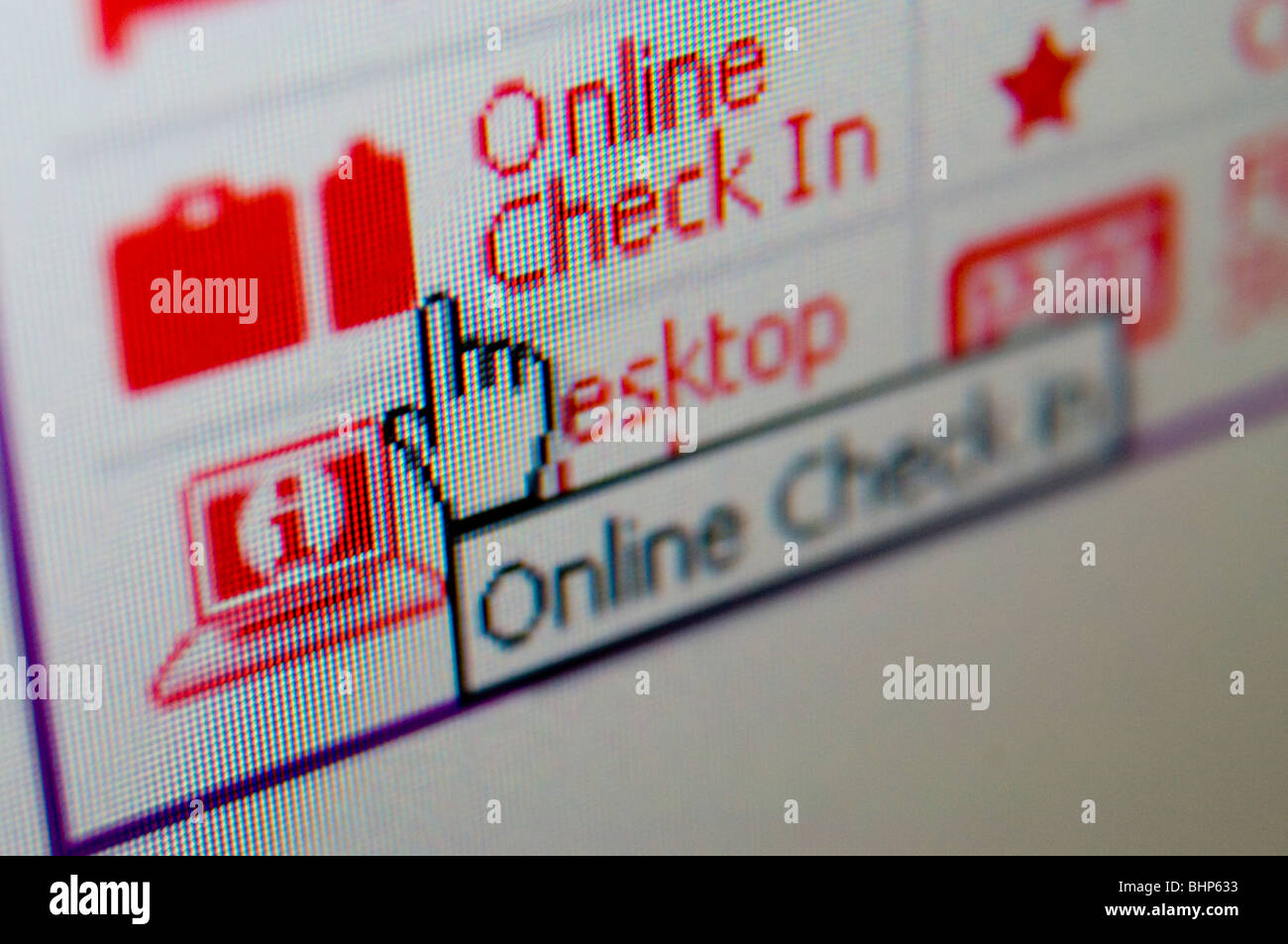 online airline check in computer screen Stock Photo Alamy