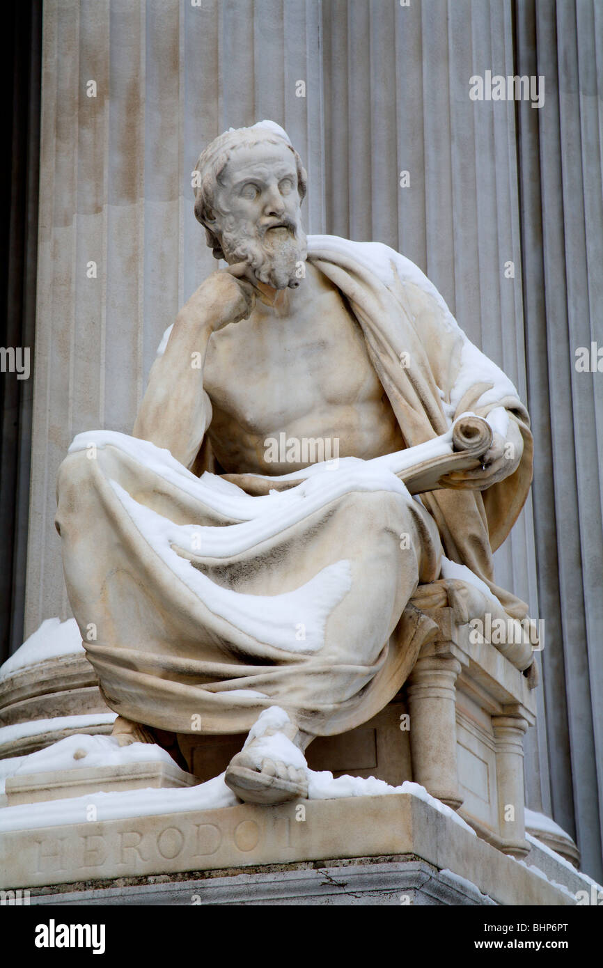 Vienna - philosopher statue for the Parliament - Herodotus Stock Photo
