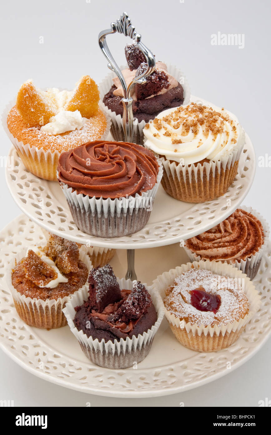 selection of cupcakes for afternoon tea Stock Photo Alamy