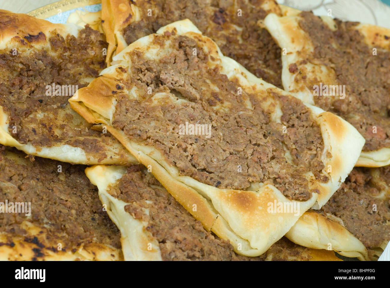 Meat pies or Sfeeha Lebanon Middle East Stock Photo Alamy
