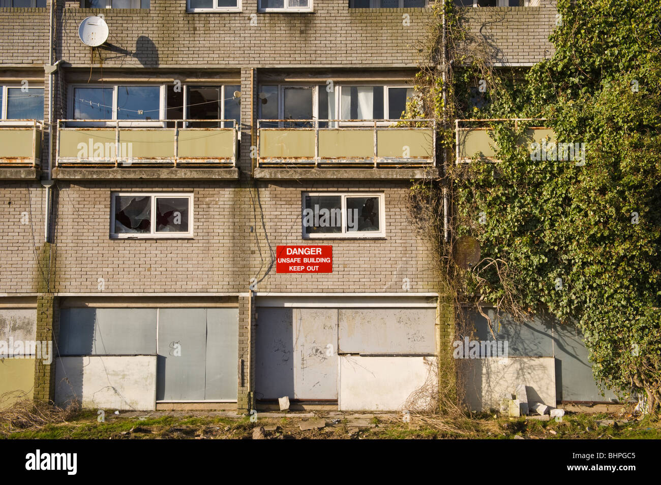 Derelict "Billy Banks" Estate of council flats now known as the Penarth