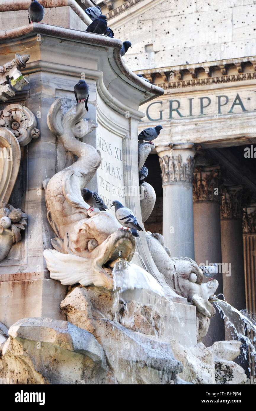 rome fountain in piazza della rotonda Stock Photo