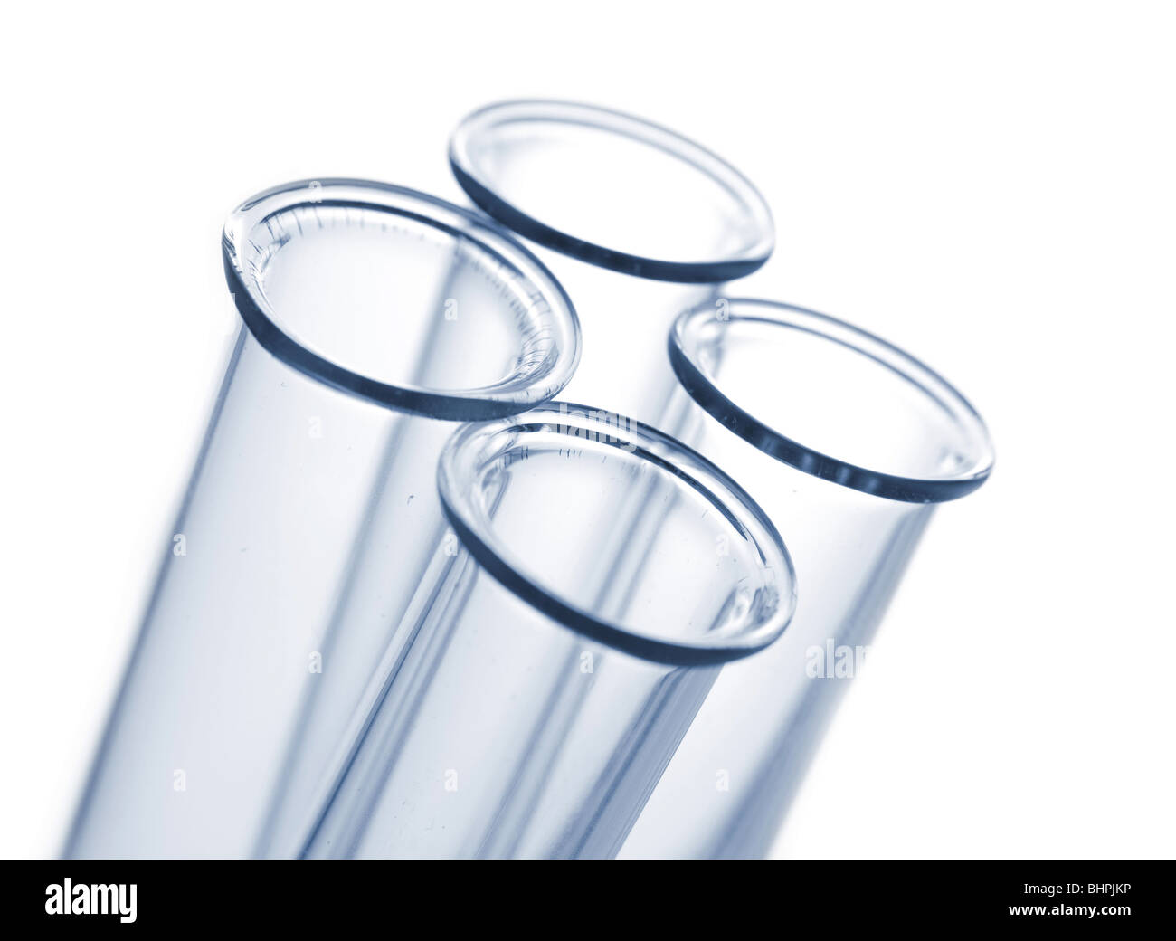 Blue Test Tubes isolated on white Stock Photo Alamy