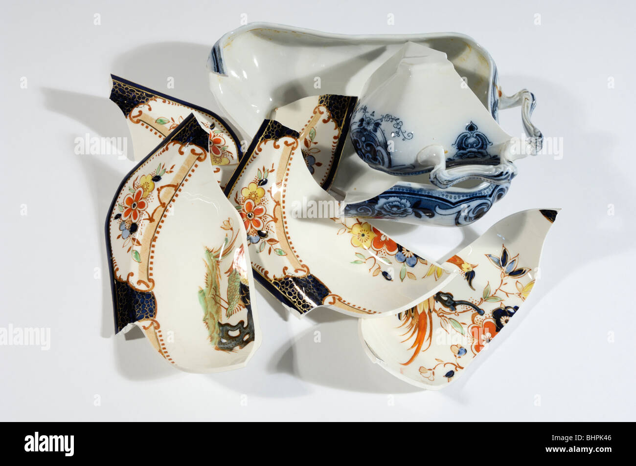 Broken china dishes Stock Photo Alamy