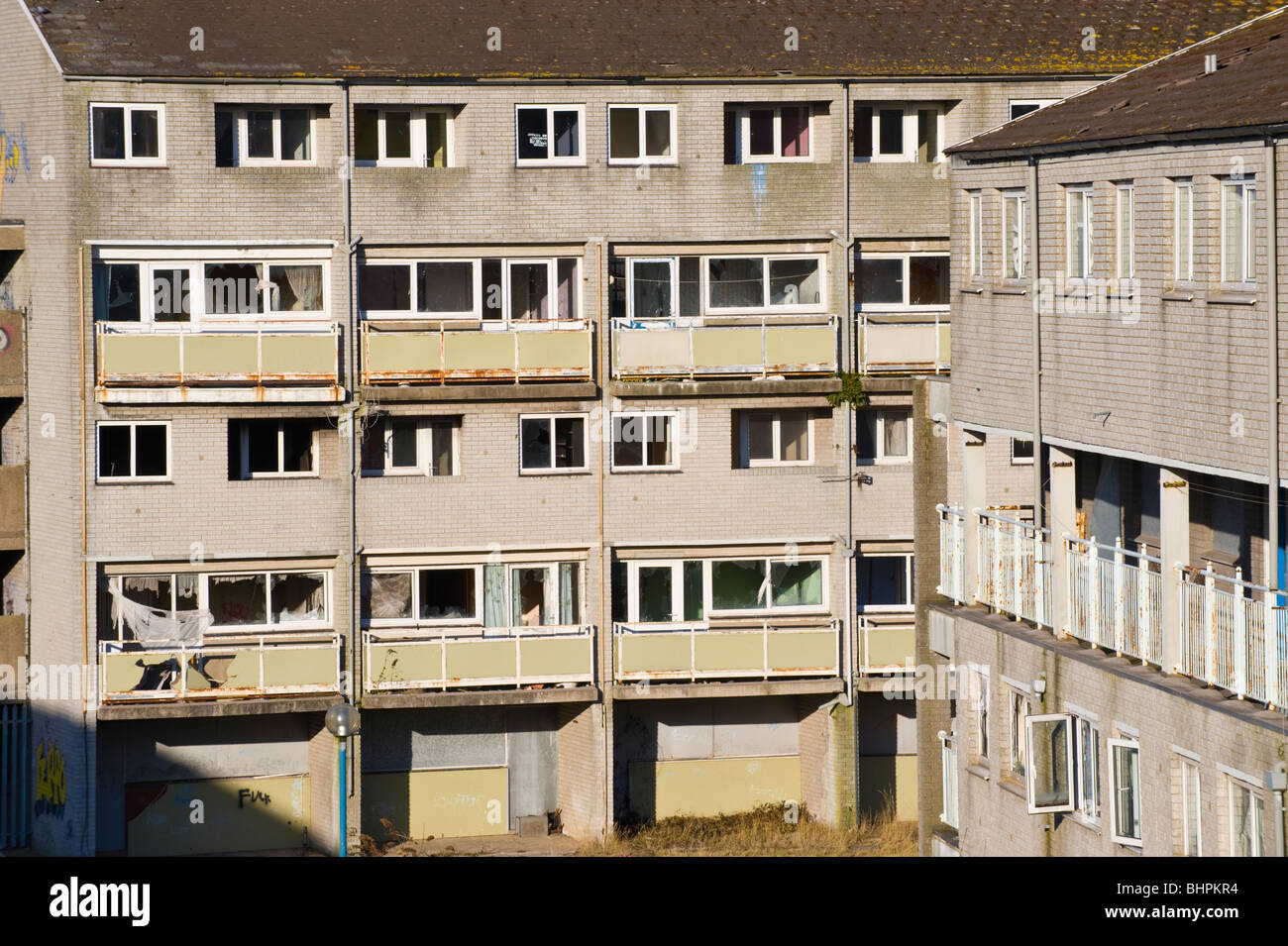 Derelict "Billy Banks" Estate of council flats now known as the Penarth Heights Regeneration