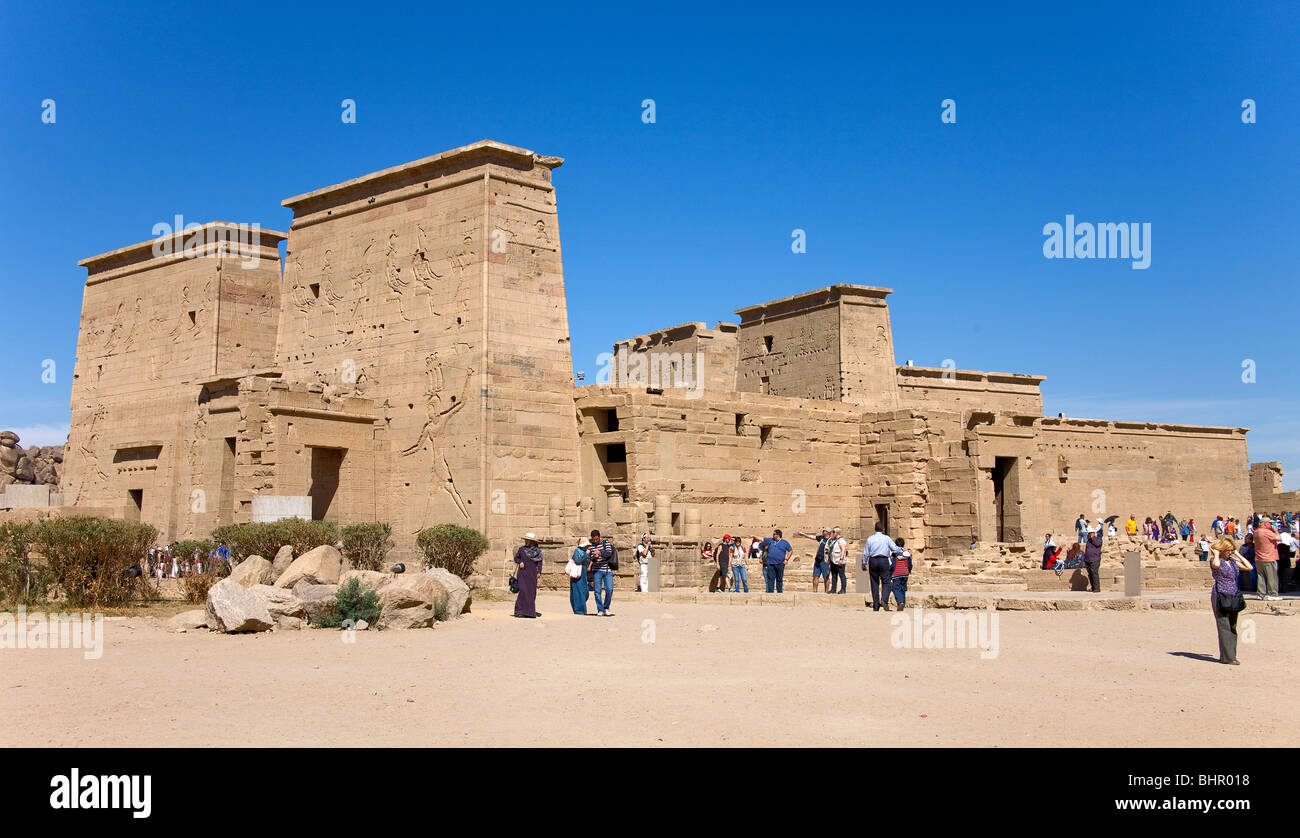 The temple of Isis and Osuis at Philae. Stock Photo