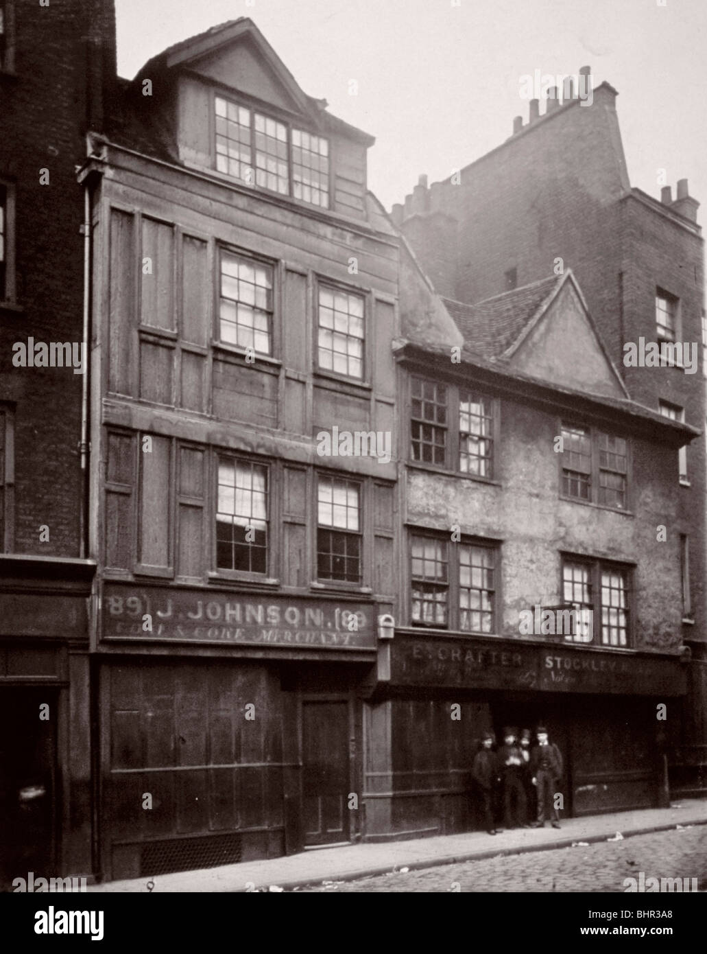 View of houses in Drury Lane, Westminster, London, 1876. Artist