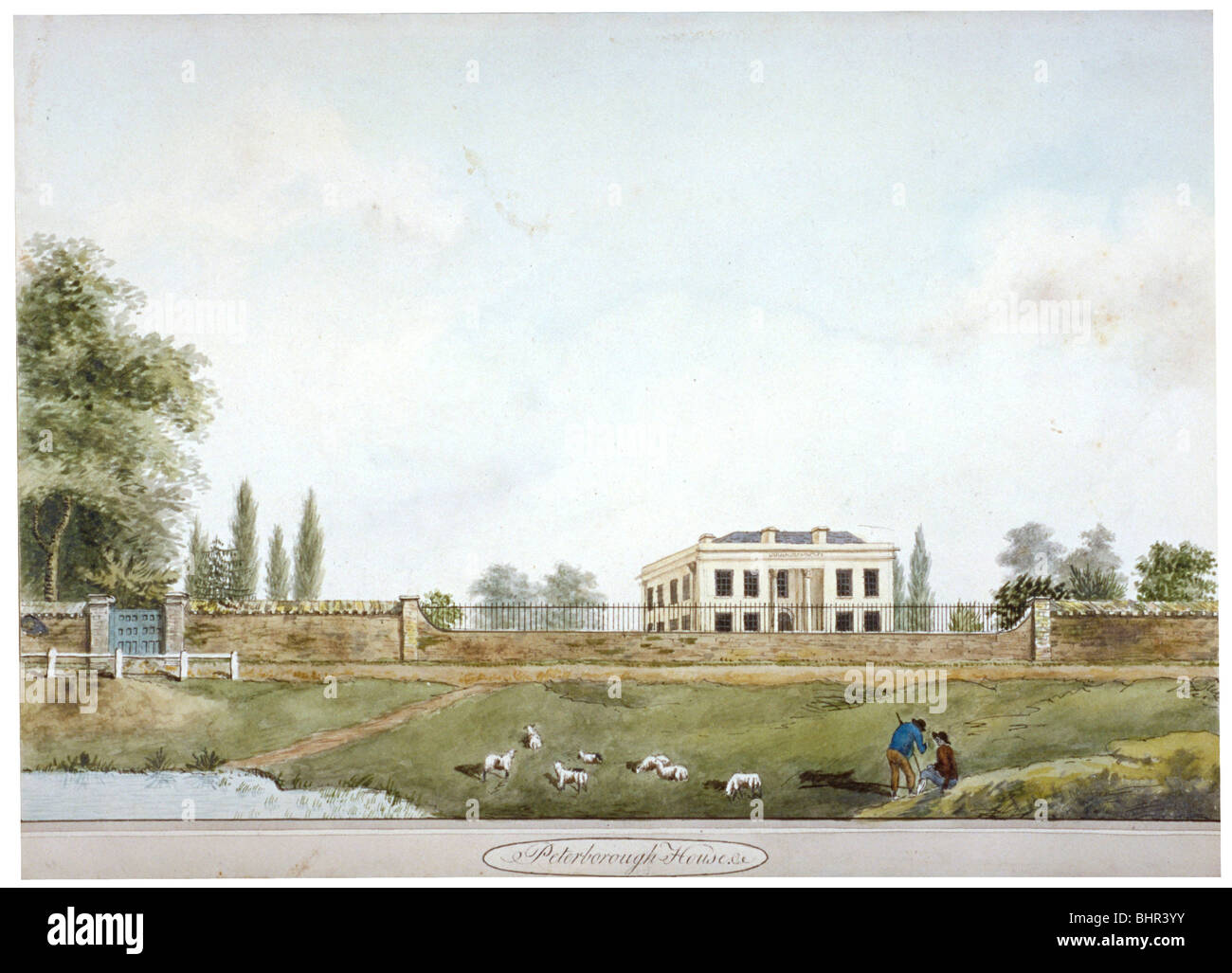 Peterborough House, Millbank, Westminster, London, c1805. Artist: Anon Stock Photo