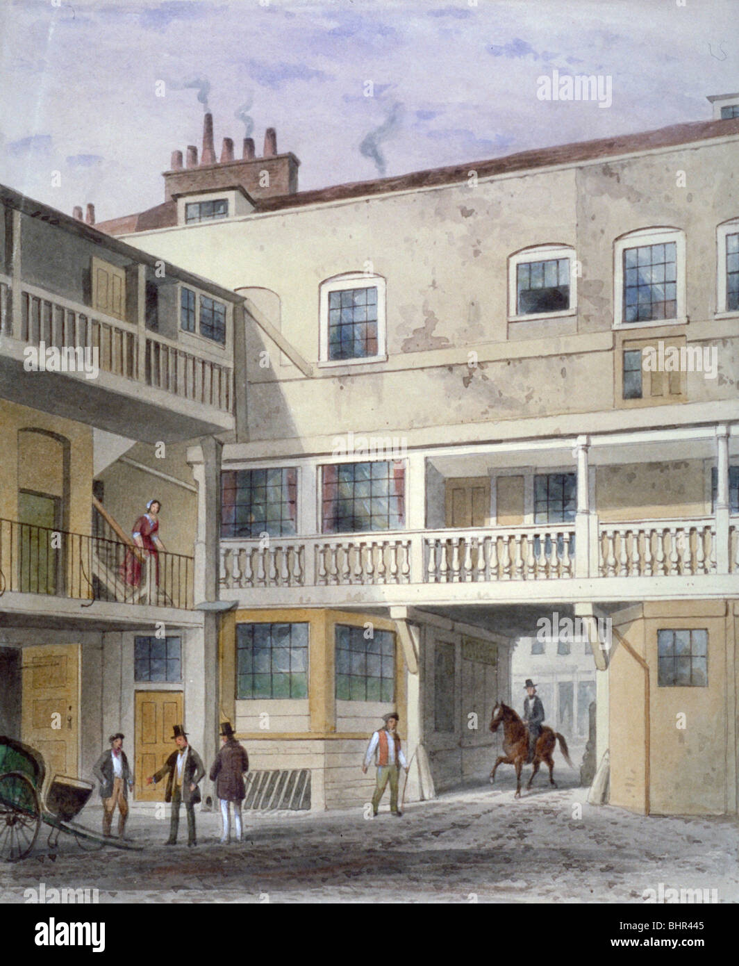 The Three Kings Inn on Piccadilly, Westminster, London, 1856. Artist: Thomas Hosmer Shepherd Stock Photo