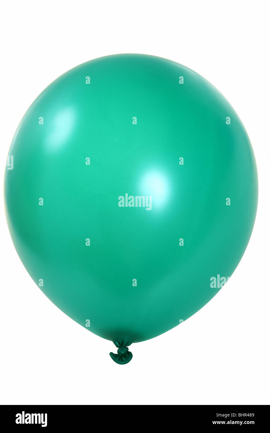 Green big balloon isolated on white background (with clipping path) Stock Photo