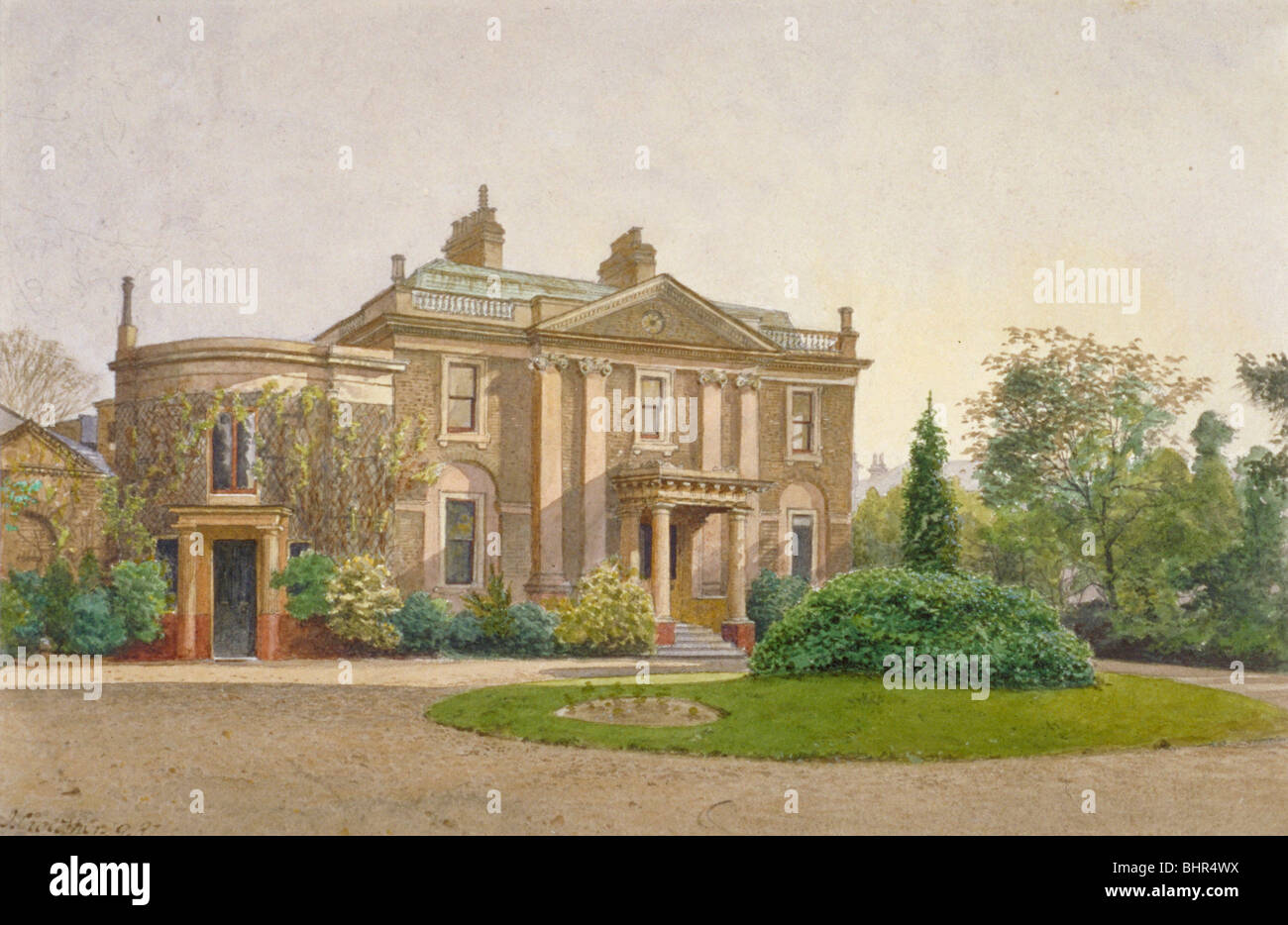 View of the front of Carroun House, South Lambeth Road, Lambeth, London, 1887. Artist: John Crowther Stock Photo