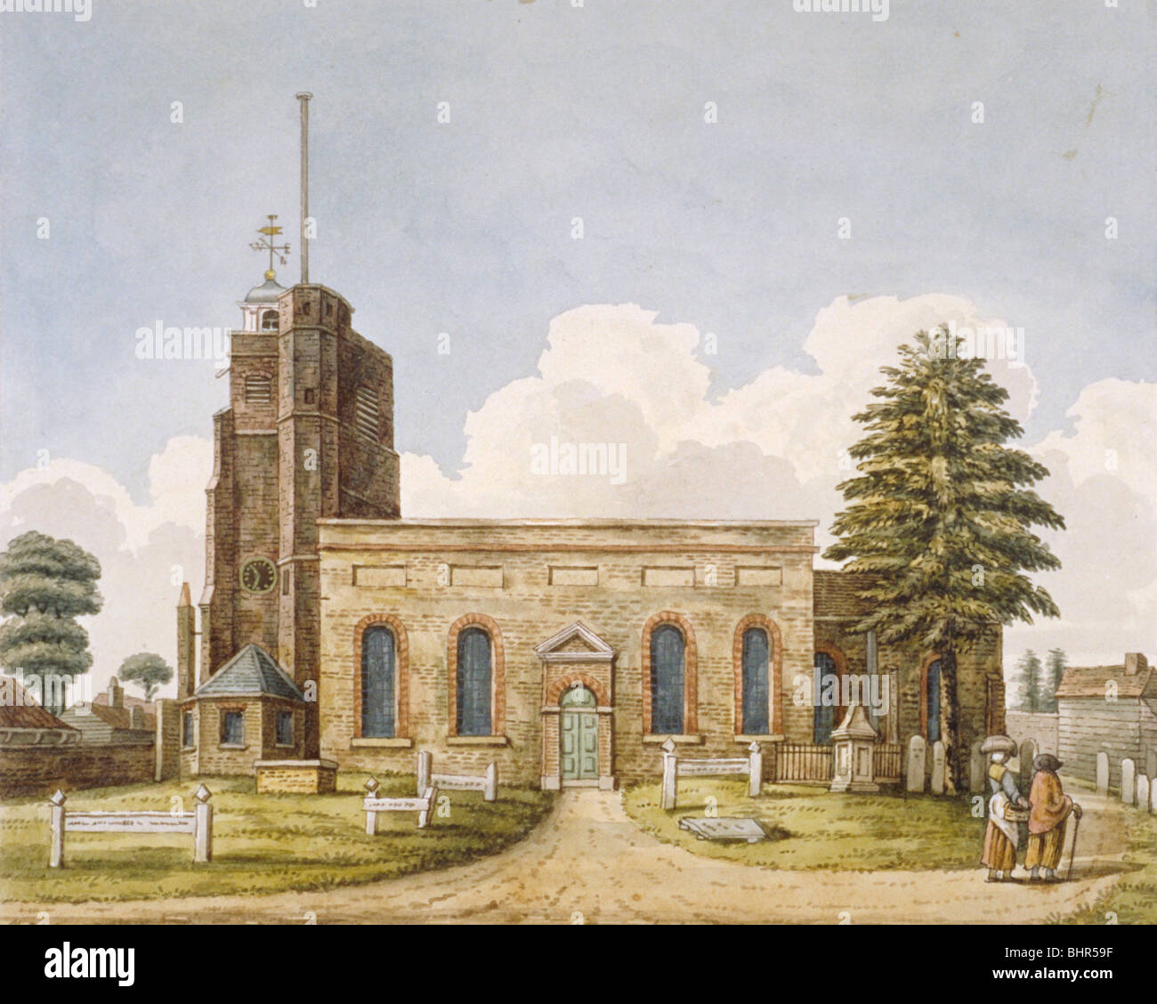 Church of St Mary, Acton, Ealing, London, c1800. Artist Anon Stock
