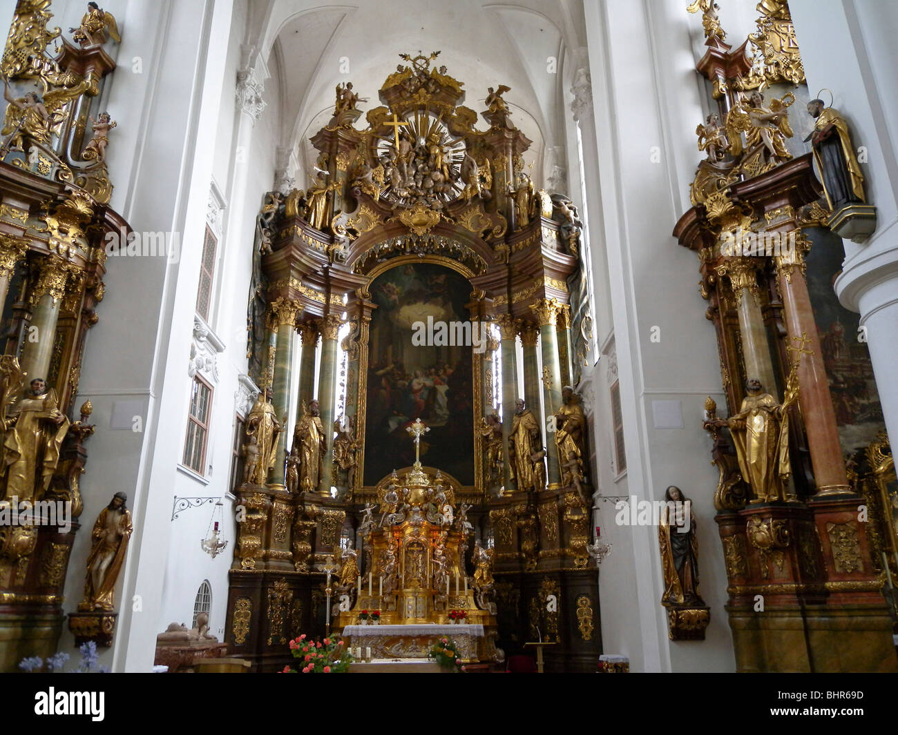 interior of Karmeliterkirche, Straubing, Bavaria, Germany Stock Photo