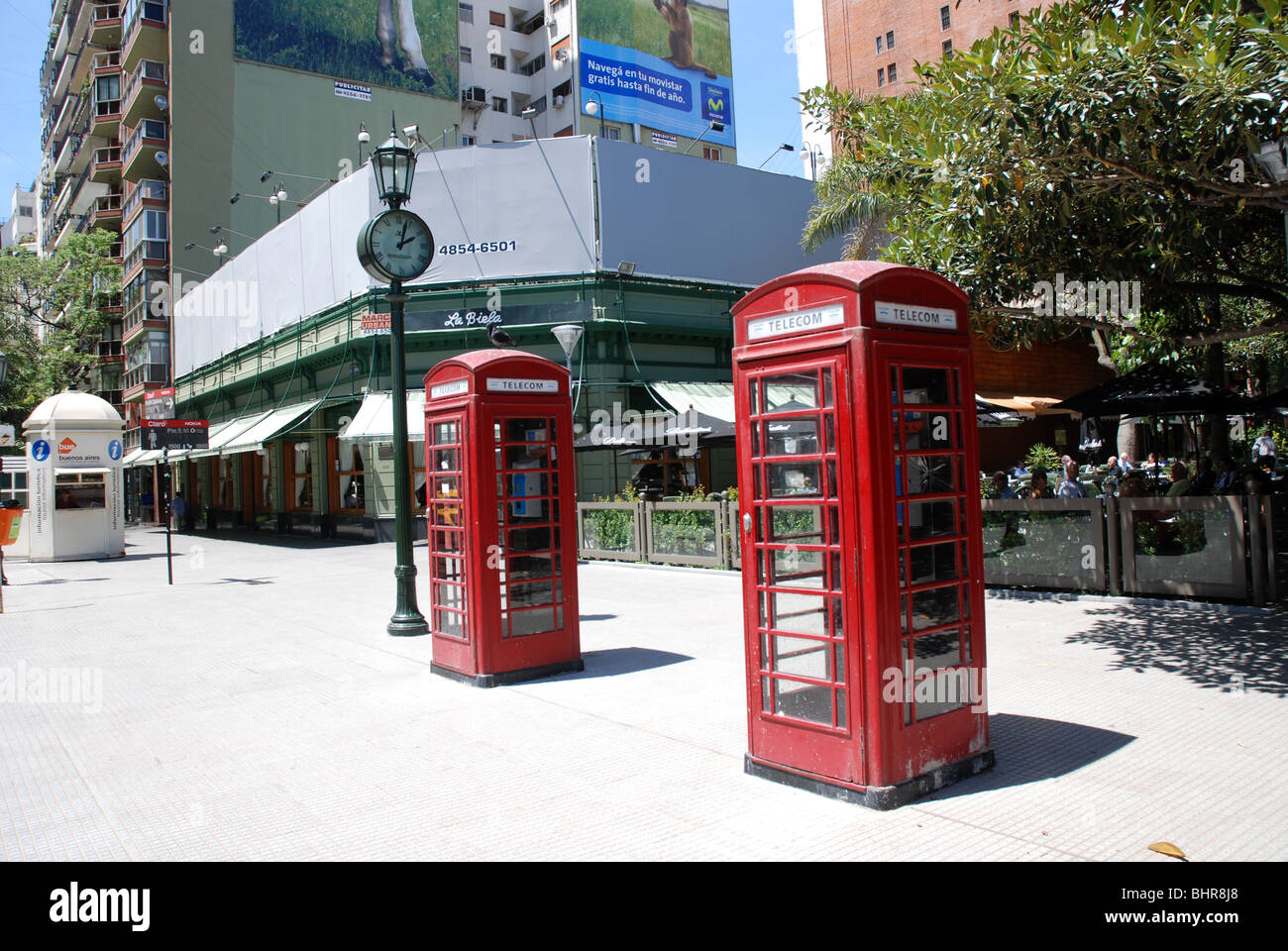 telephone boxes in Buenos Aires Stock Photo