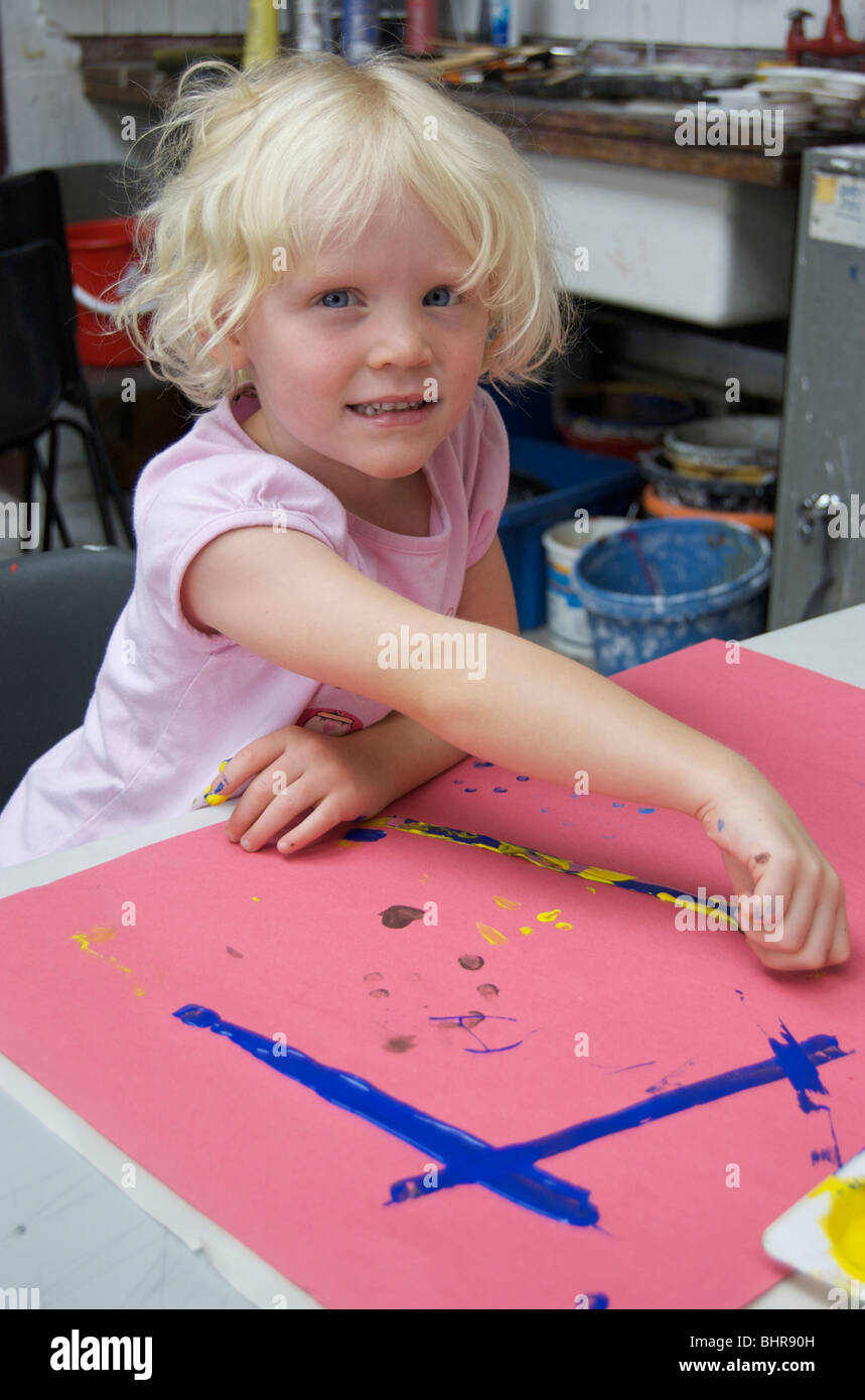 Child Painting Picture Stock Photo - Alamy