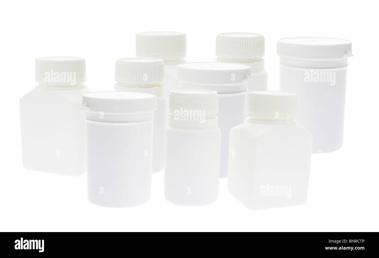 Plastic Pill Bottles Stock Photo Alamy