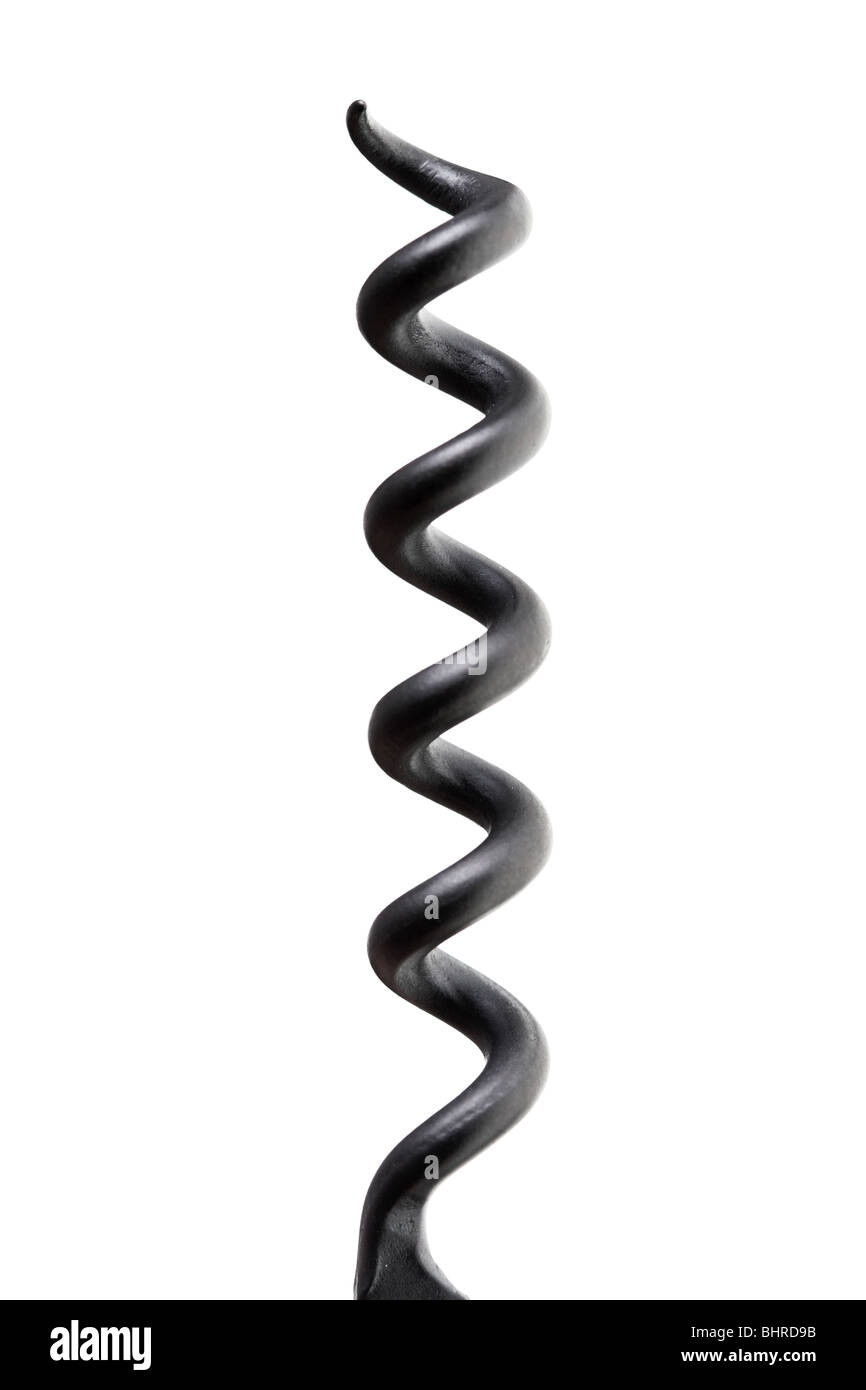 isolated black wine opener on white background Stock Photo