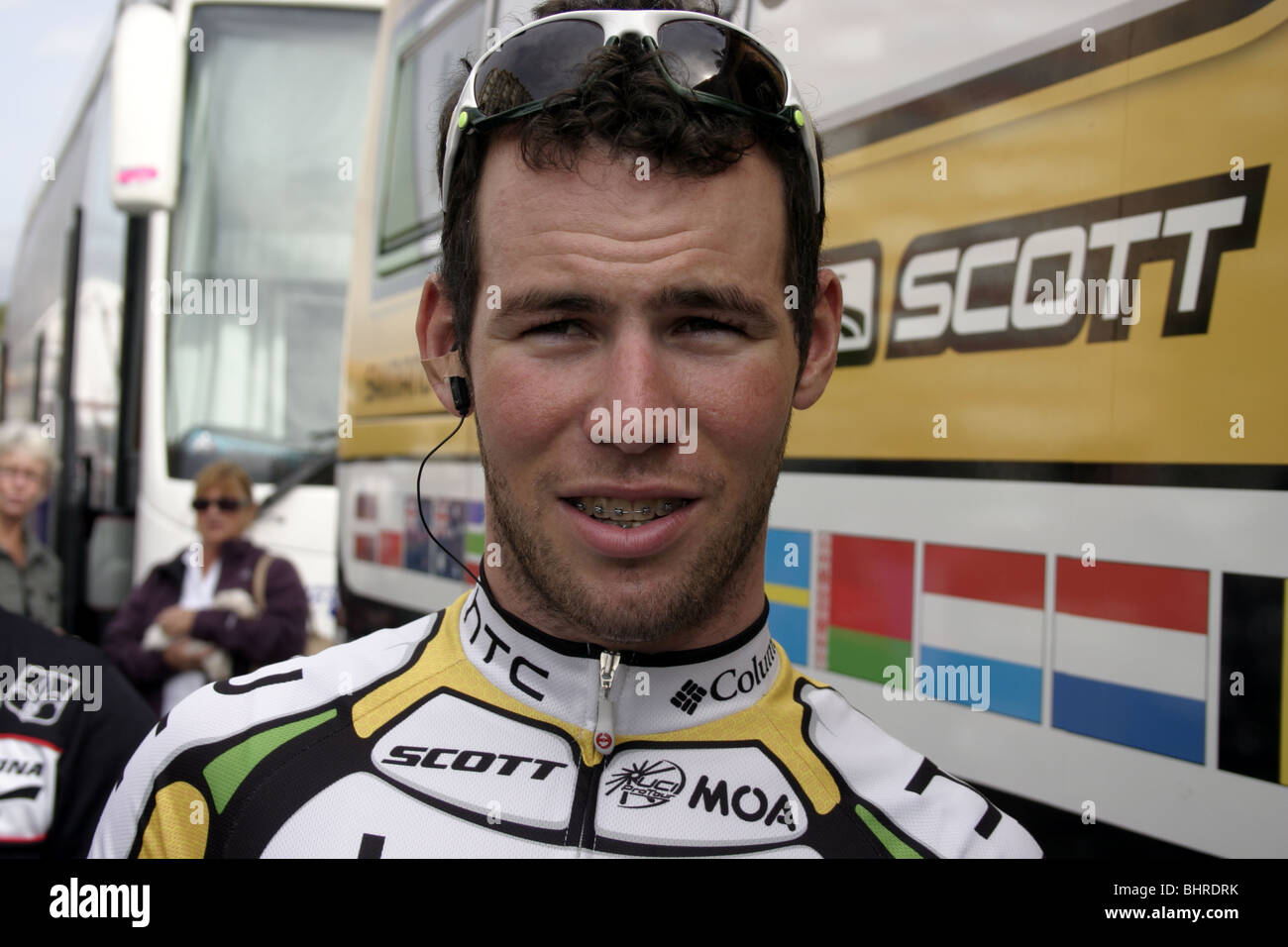 Mark Cavendish, the cycling sprinter, poses before the final stage of the Vuelta Andalucia 2010, Torrox, Malaga, Spain Stock Photo