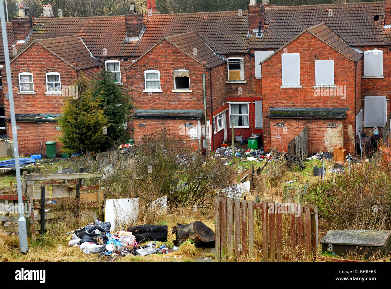Pleasley Mansfield Nottinghamshire England.Run Down Council Estate