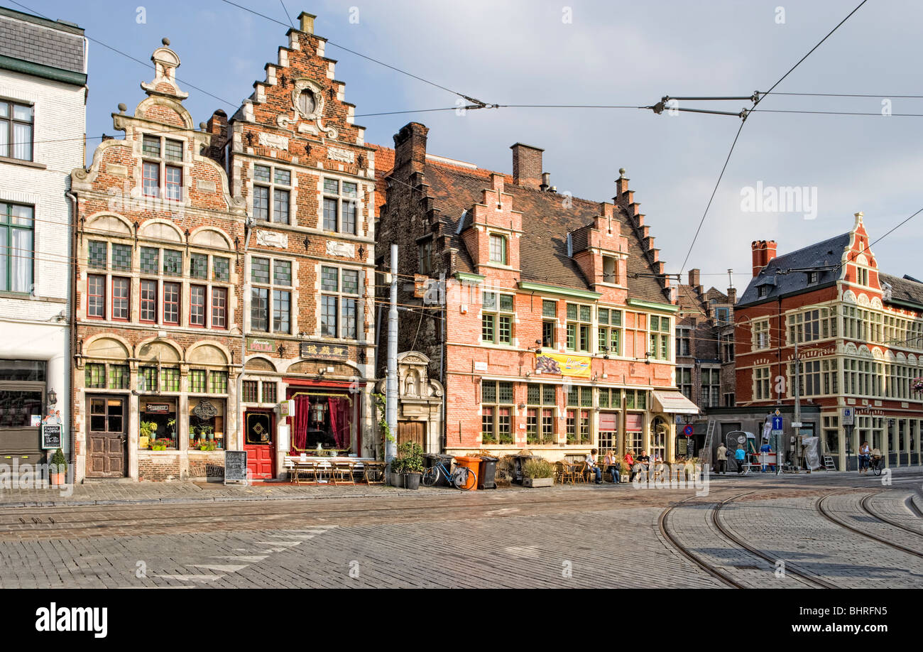 Sint-Veerleplein, Ghent Flanders Belgium Europe Stock Photo