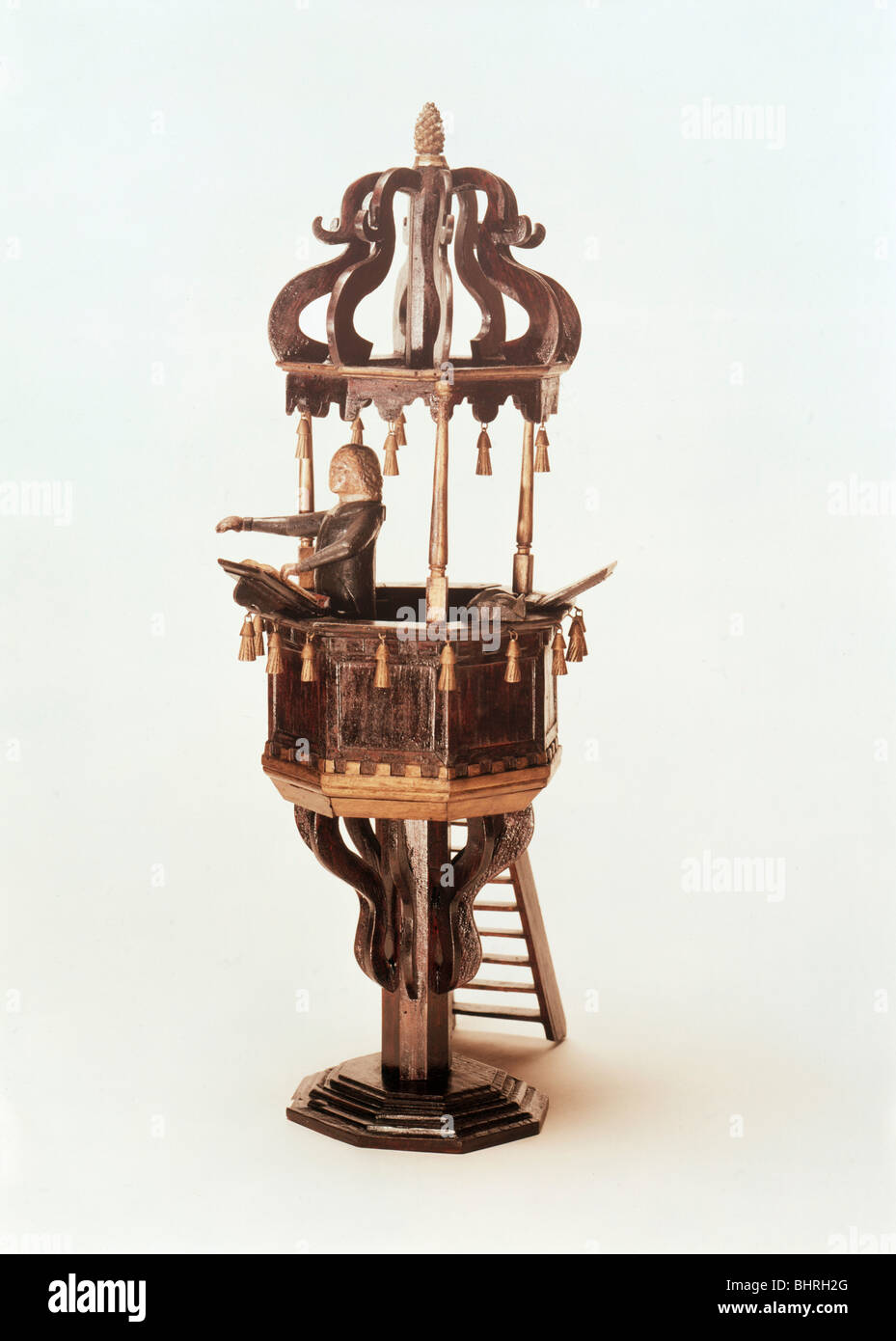 Model of a preacher in his pulpit, 18th century. Artist: Unknown Stock Photo