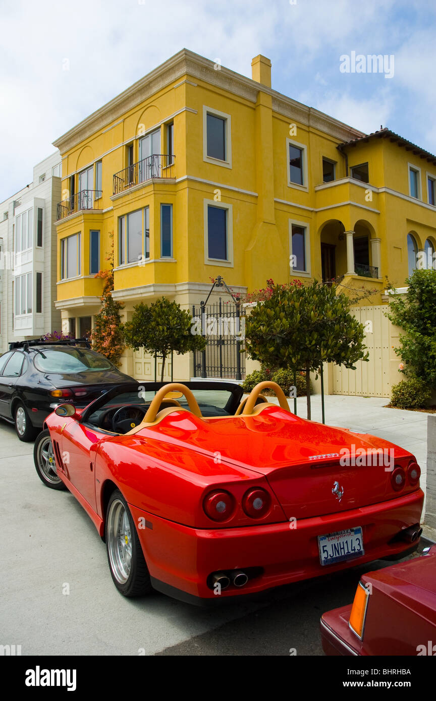 House on Chestnut Street, Telegraph Hill, San Francisco, California Stock Photo