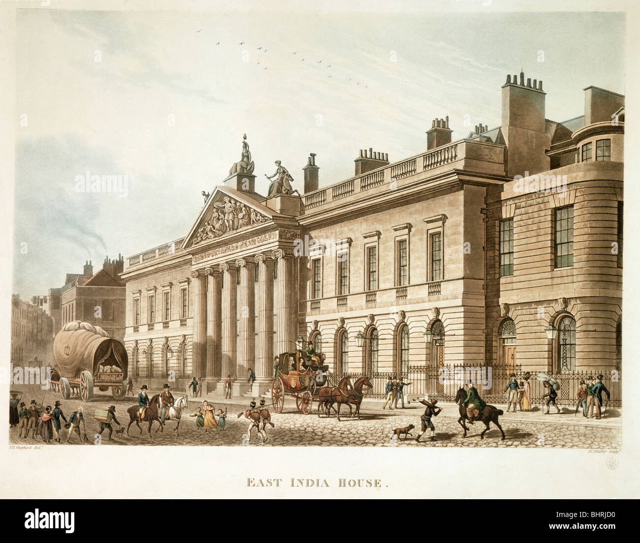 East India House, London, 1817. Artist: Joseph Constantine Stadler Stock Photo