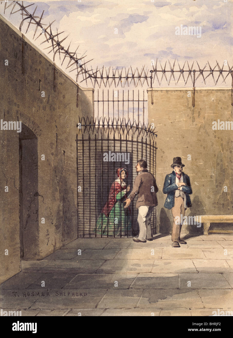 House of Correction, Clerkenwell, London, c1830. Artist: Thomas Hosmer Shepherd Stock Photo