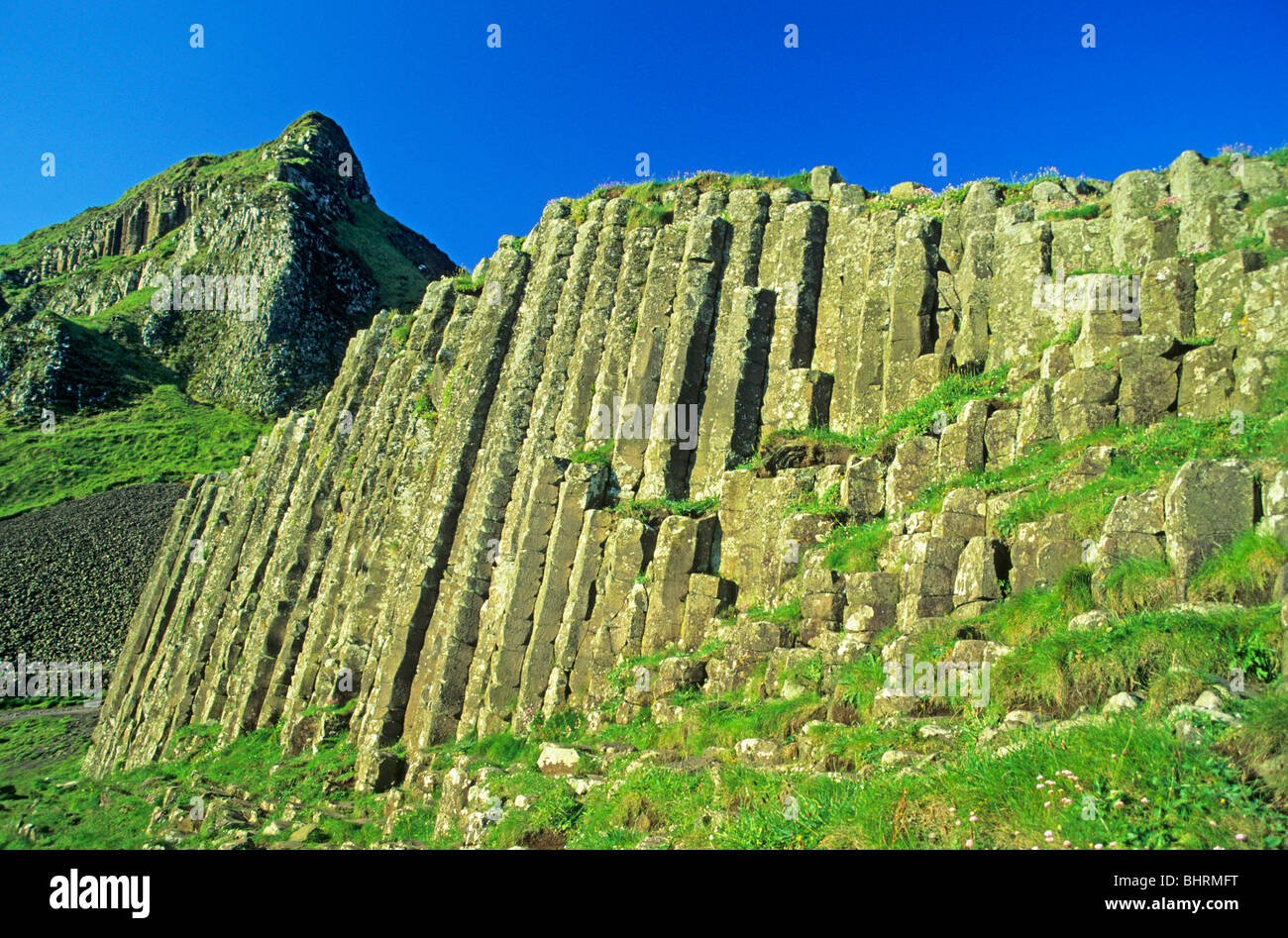 Basalt pillars, Giants´ Causeway, Co. Antrim, Northern Ireland Stock