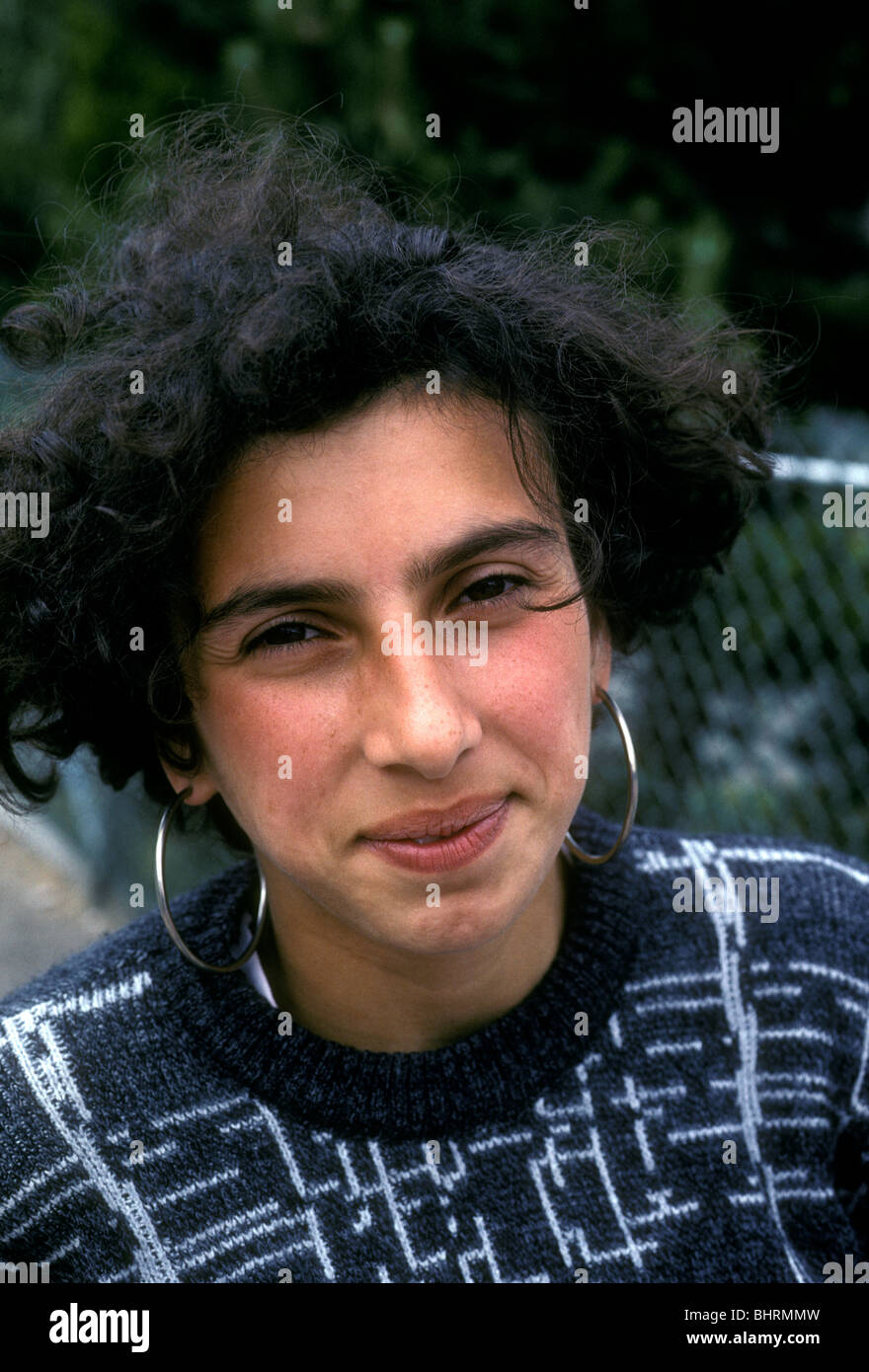 French people, teenage girl, female student, Algerian ethnicity, town of Verneuil-sur-Seine, France Stock Photo