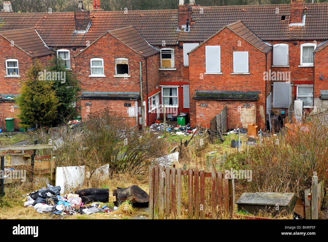 Pleasley Mansfield Nottinghamshire England.Run Down Council Estate Stock Photo Alamy