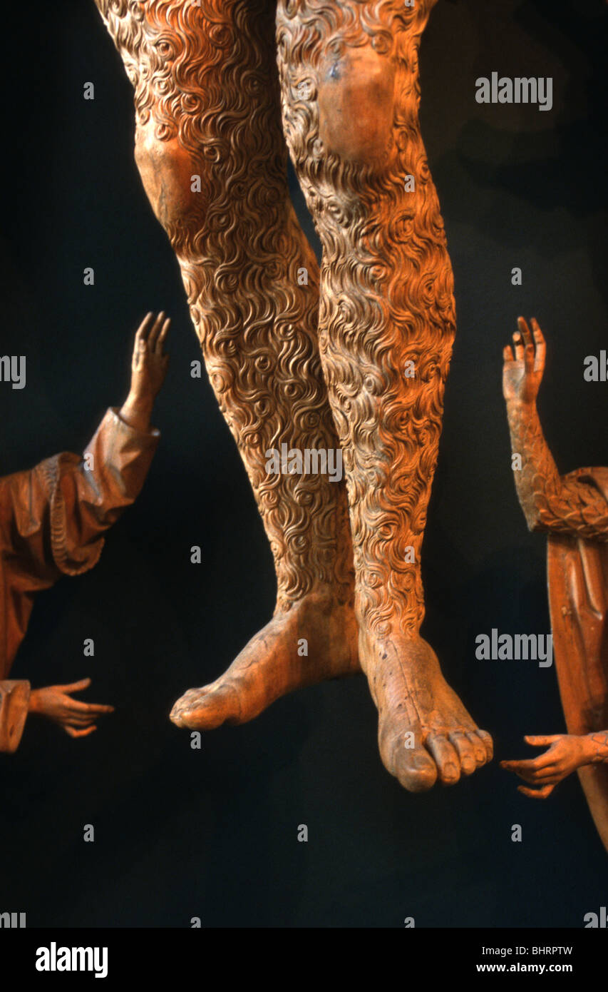 The hairy legs of the Madonna, by Tilman Reimenschneider in the Bavarian National Museum, Munich, Germany. Stock Photo