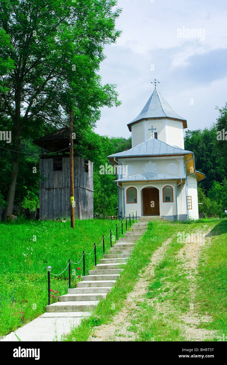 Old church under clear blue sky with clouds Stock Photo - Alamy
