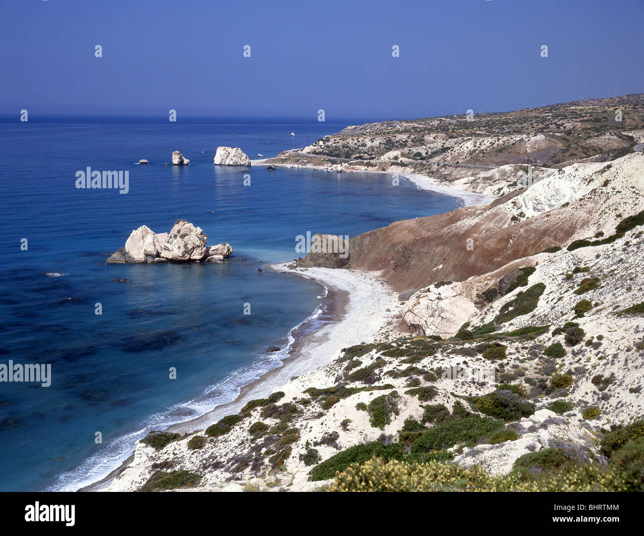 Aphrodite's Beach (Petra tou Romiou), Kouklia, Pafos District, Republic of Cyprus Stock Photo