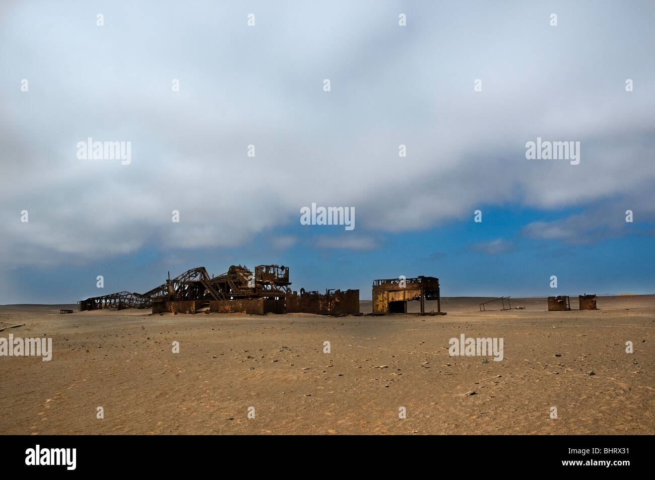 Abandoned gas extraction plant in Skeleton Coast, Namibia Stock Photo