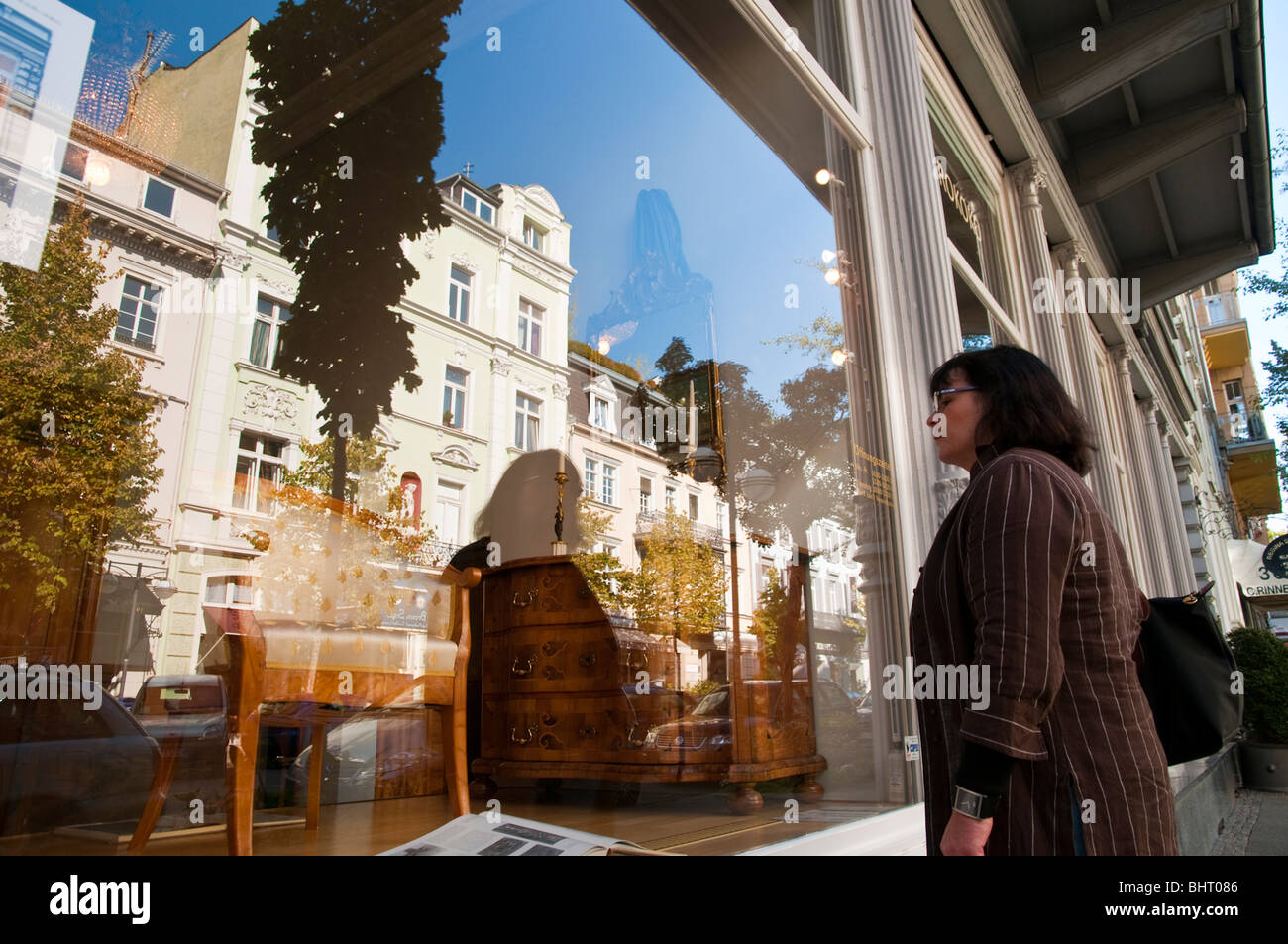 shop window antiques shop, Taunus Street, Wiesbaden, Hessen, Germany