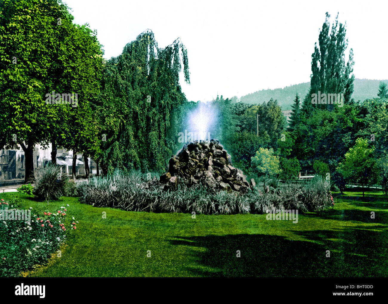 Springbrunnen an der Lichtentaler Allee Baden - Baden Stock Photo