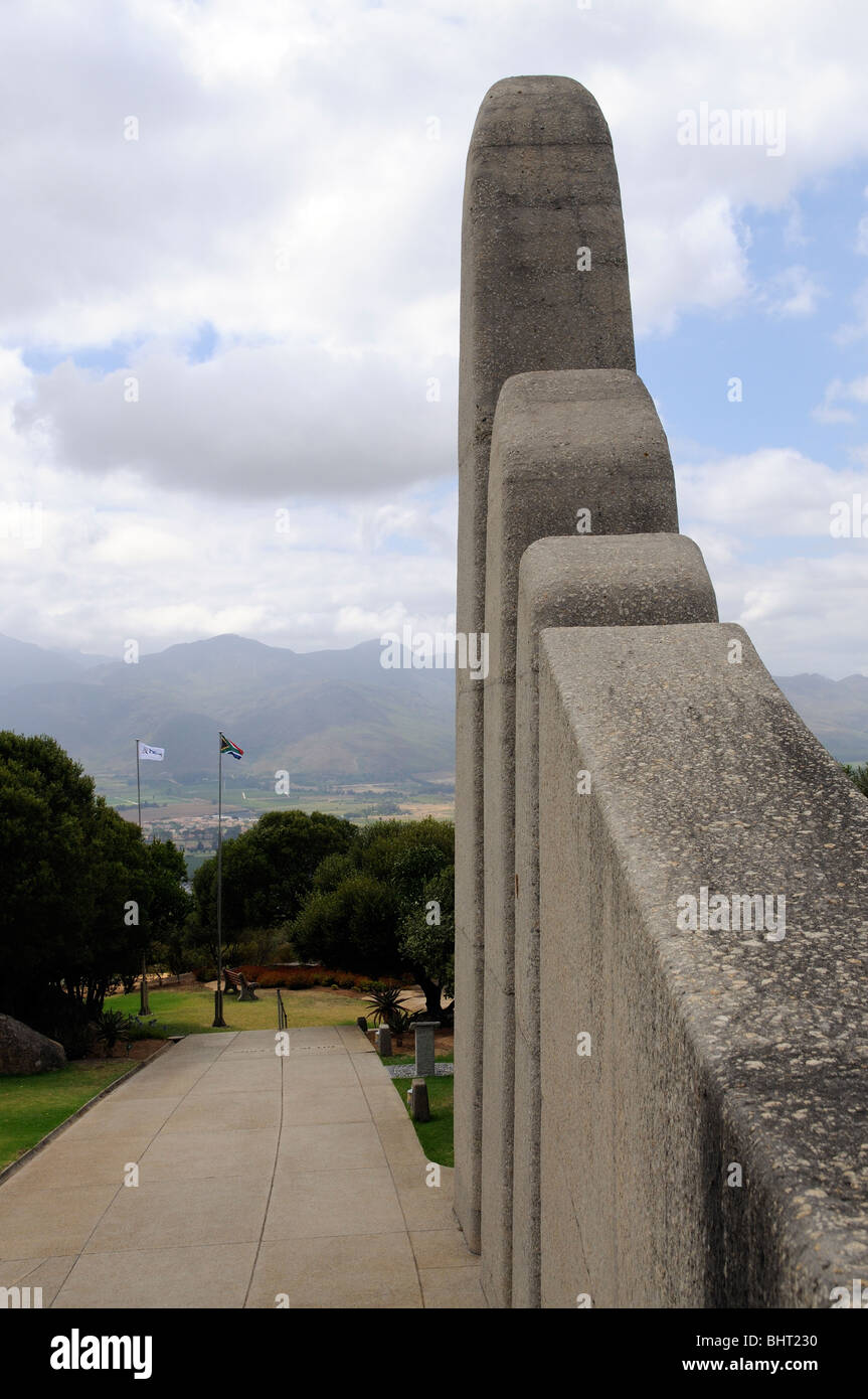 Afrikaans Language Monument Paarl western Cape South Africa representing languages of Europe. Dutch, German, French & English Stock Photo