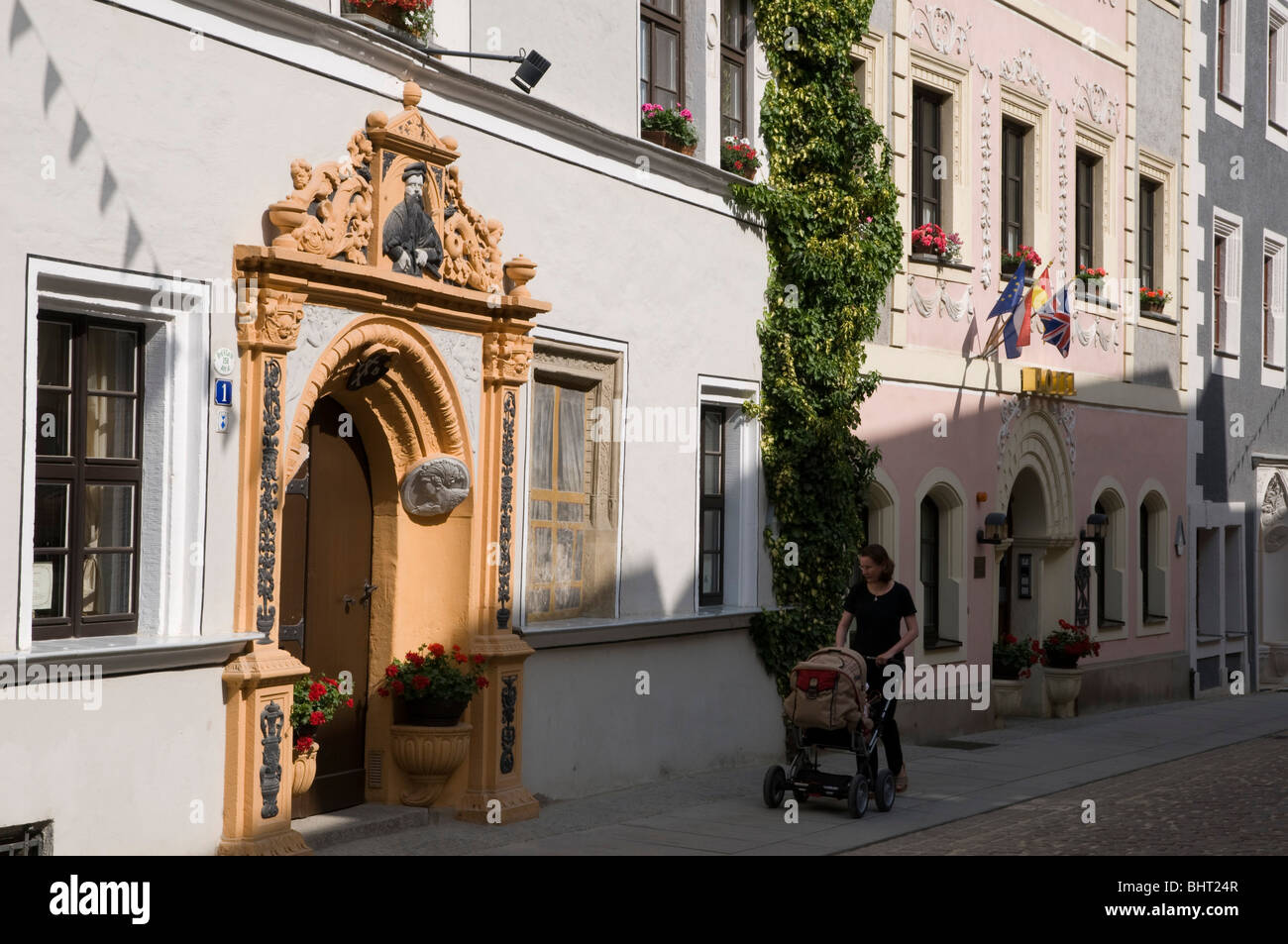 Pirna, old town, renaissance house Blechschmidthaus, Saxony, Germany Stock Photo
