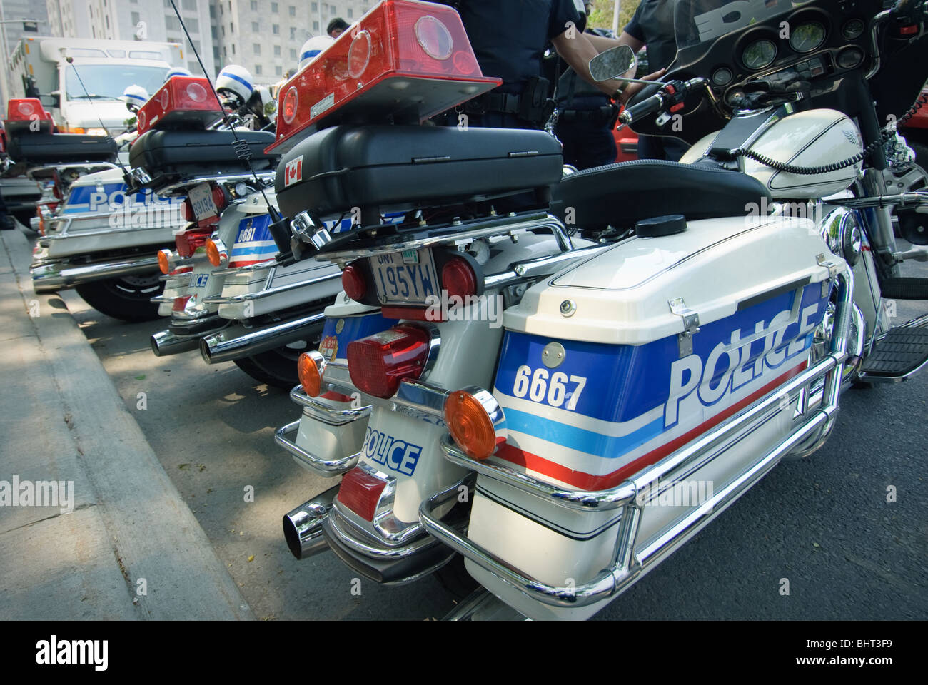 Ottawa Police Service members attend the Ottawa Senators pep rally on May 24th 2007. Stock Photo