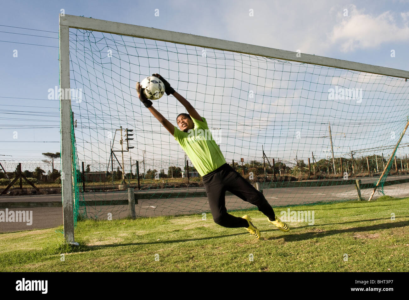 Goal keeper training at Old Mutual Football Academy, Cape Town, South