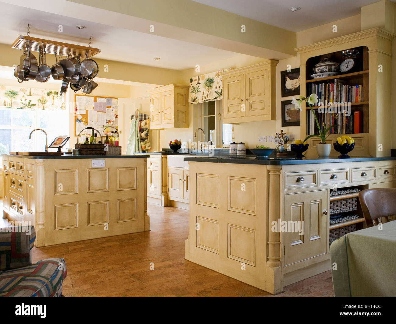 Large Country Kitchen With Cream Painted Fitted Units And