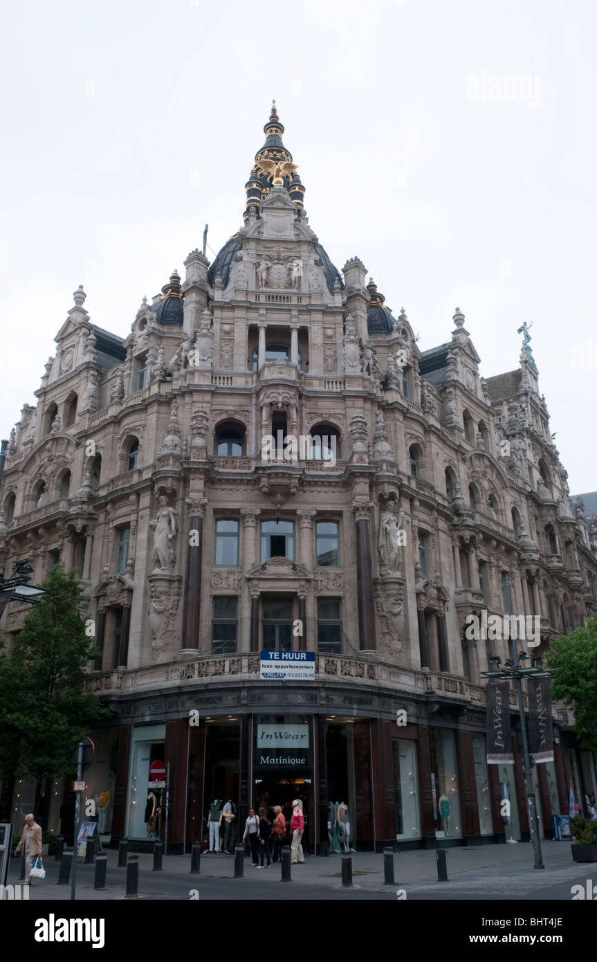 Ornate architecture Antwerp Antwerpen Belgium Europe Stock Photo