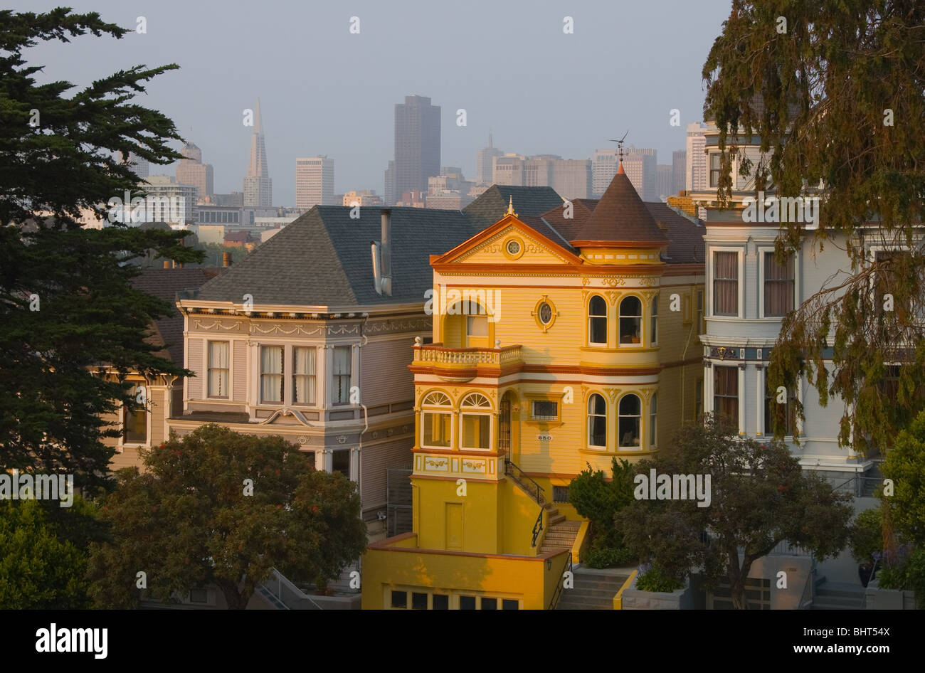 House on Steiner Street in Alamo Square neighborhood, San Francisco