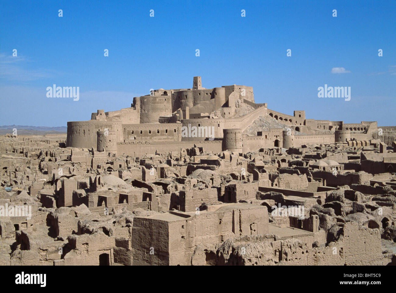 Overview of ruined citadel of Arg-e-Bam, Iran Stock Photo