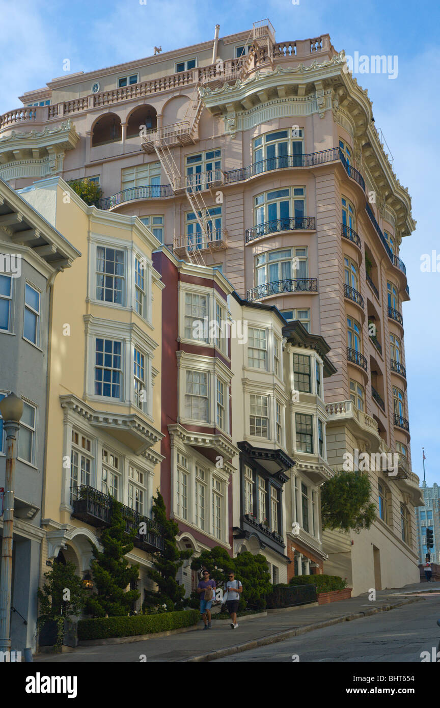 Houses on Mason Street, Russian Hill, San Francisco, California USA