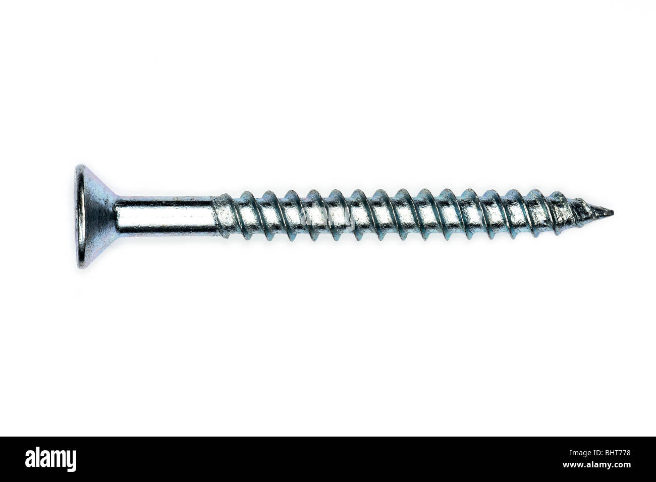 A silver screw Stock Photo